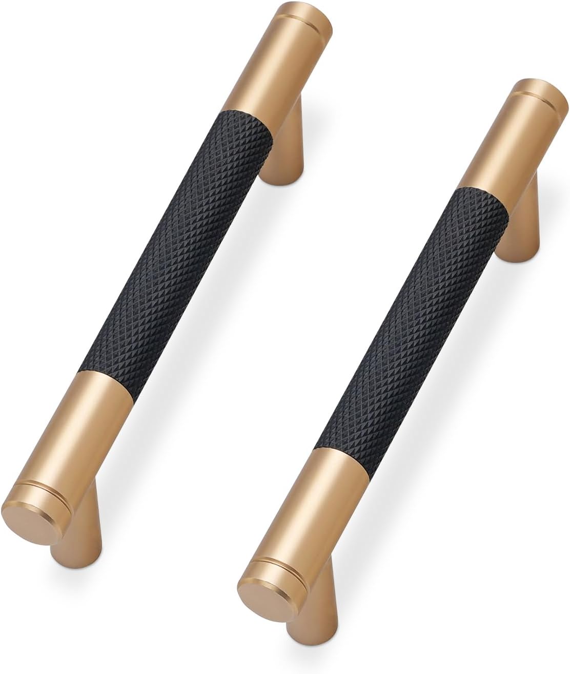 10 Pack Matte Black and Champagne Bronze Cabinet Pulls for Kitchens