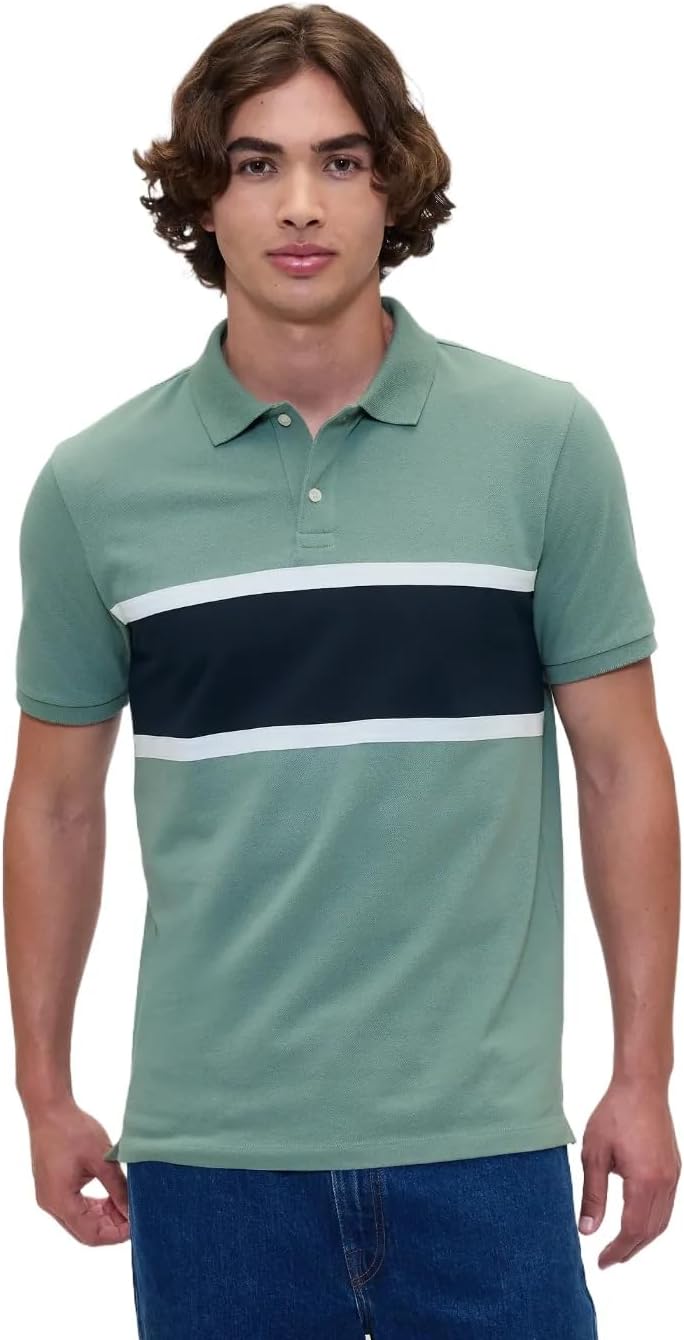 GAP Men's Stretch Pique Polo Shirt for Comfort and Style