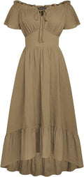 Scarlet Darkness Renaissance Dress for Women Off Shoulder Cotton Blend