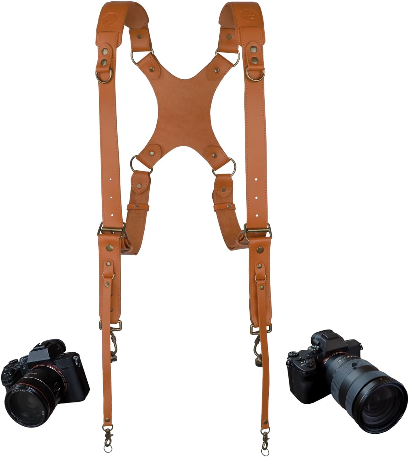 Dual Leather Camera Harness for 2 Cameras - Perfect for Photographers