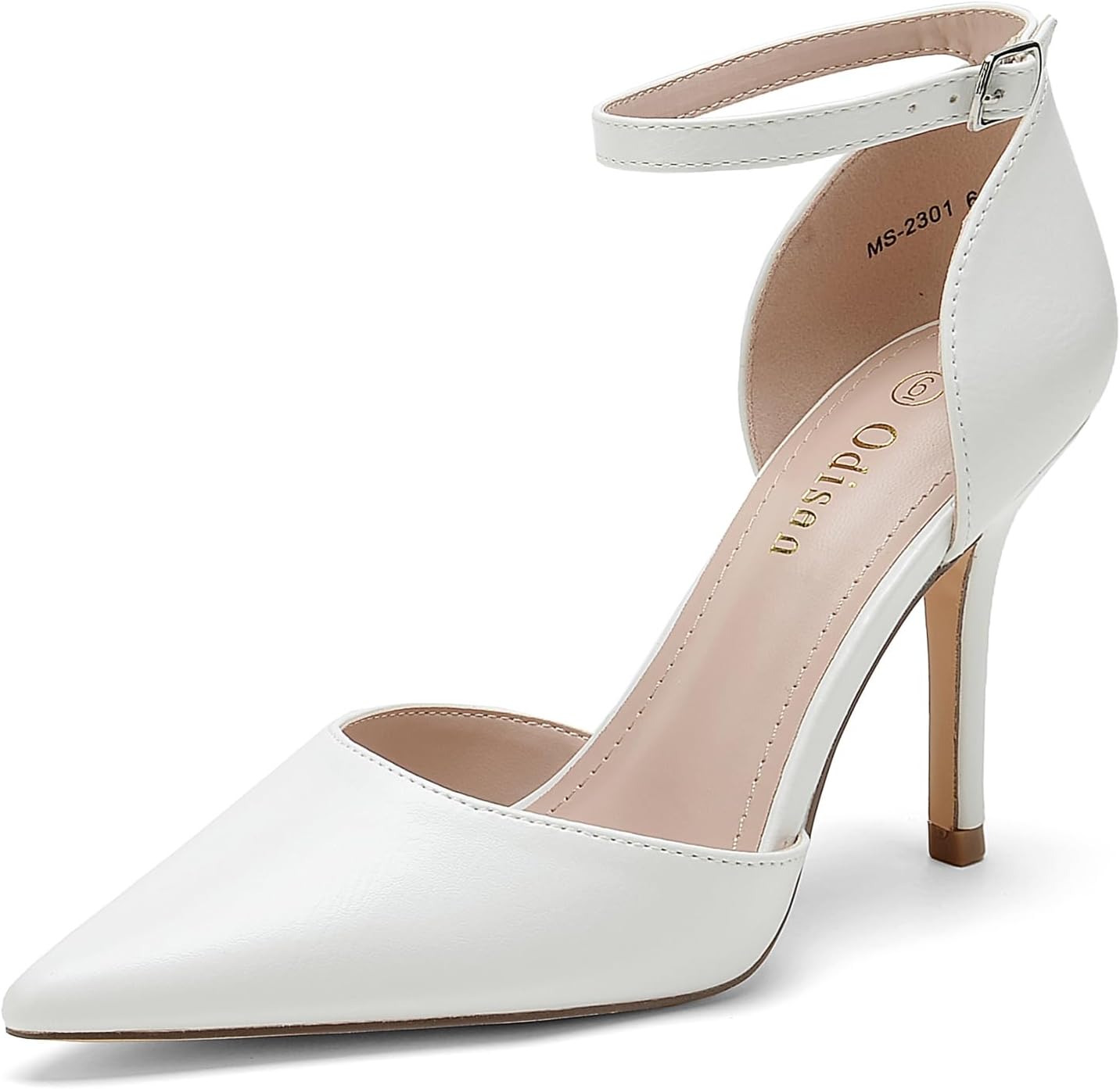 Odisen Women's 3.5 in High Heels Closed Toe Ankle Strap Shoes