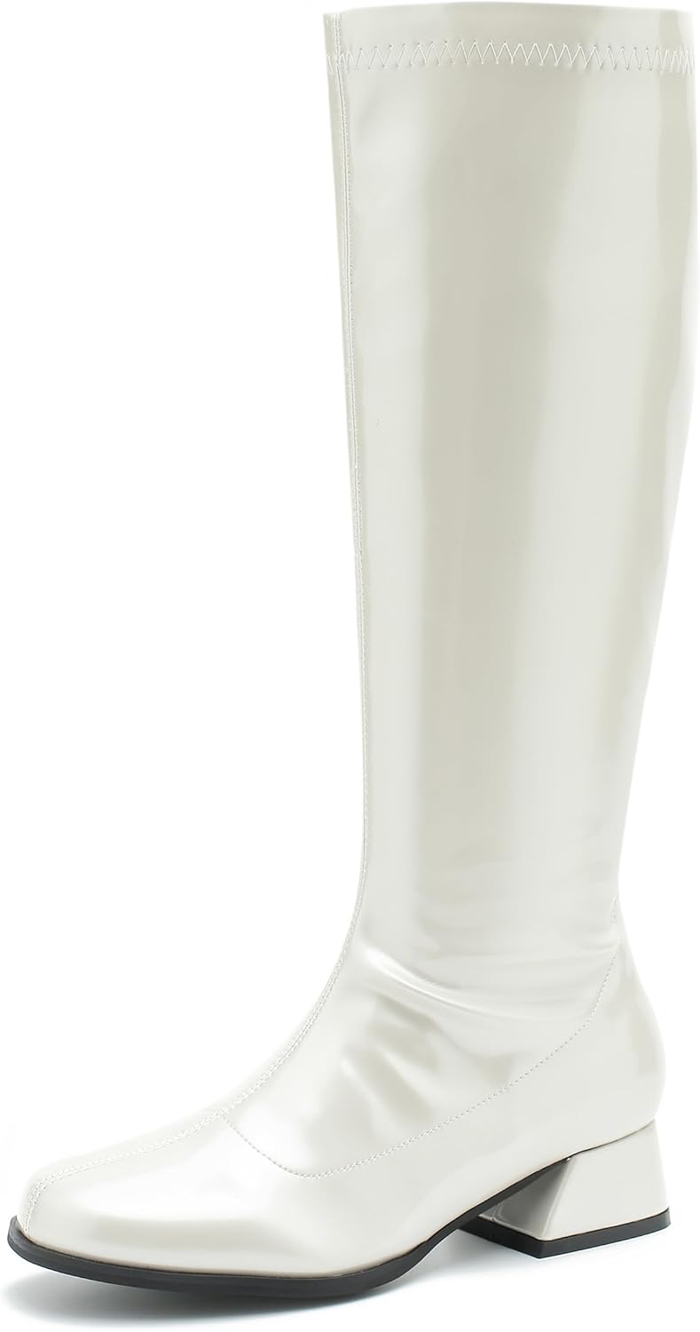 GOGO Boots for Women: Stylish Knee High Low Block Heel Shoes