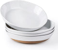 9.5ft Ceramic Large Pasta Bowls Set of 4 - Handpainted Stoneware
