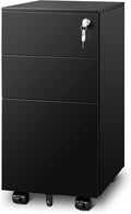 DEVAISE 3 Drawer File Cabinet with Lock - Slim Under Desk Storage