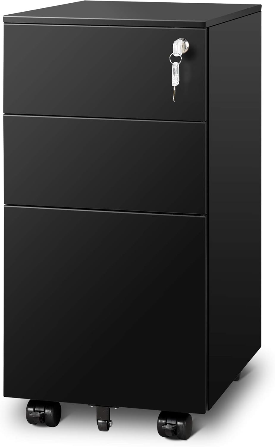 DEVAISE 3 Drawer File Cabinet with Lock for Home Office Use