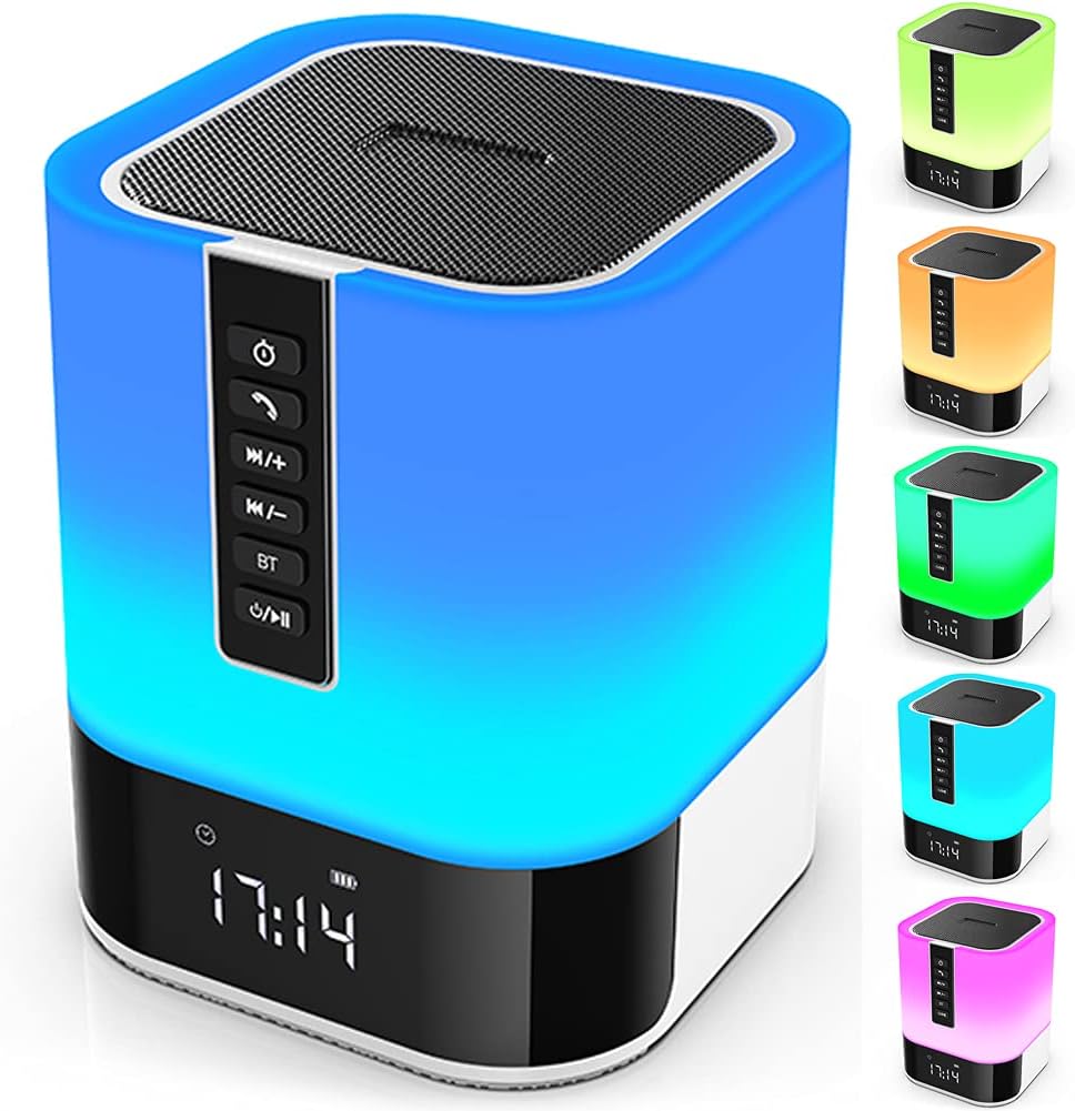 Night Light Bluetooth Speaker with Multi-Color Changing Features