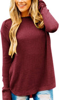 Women's Oversized Crew Neck Knit Pullover Sweater - Cozy Fall Top