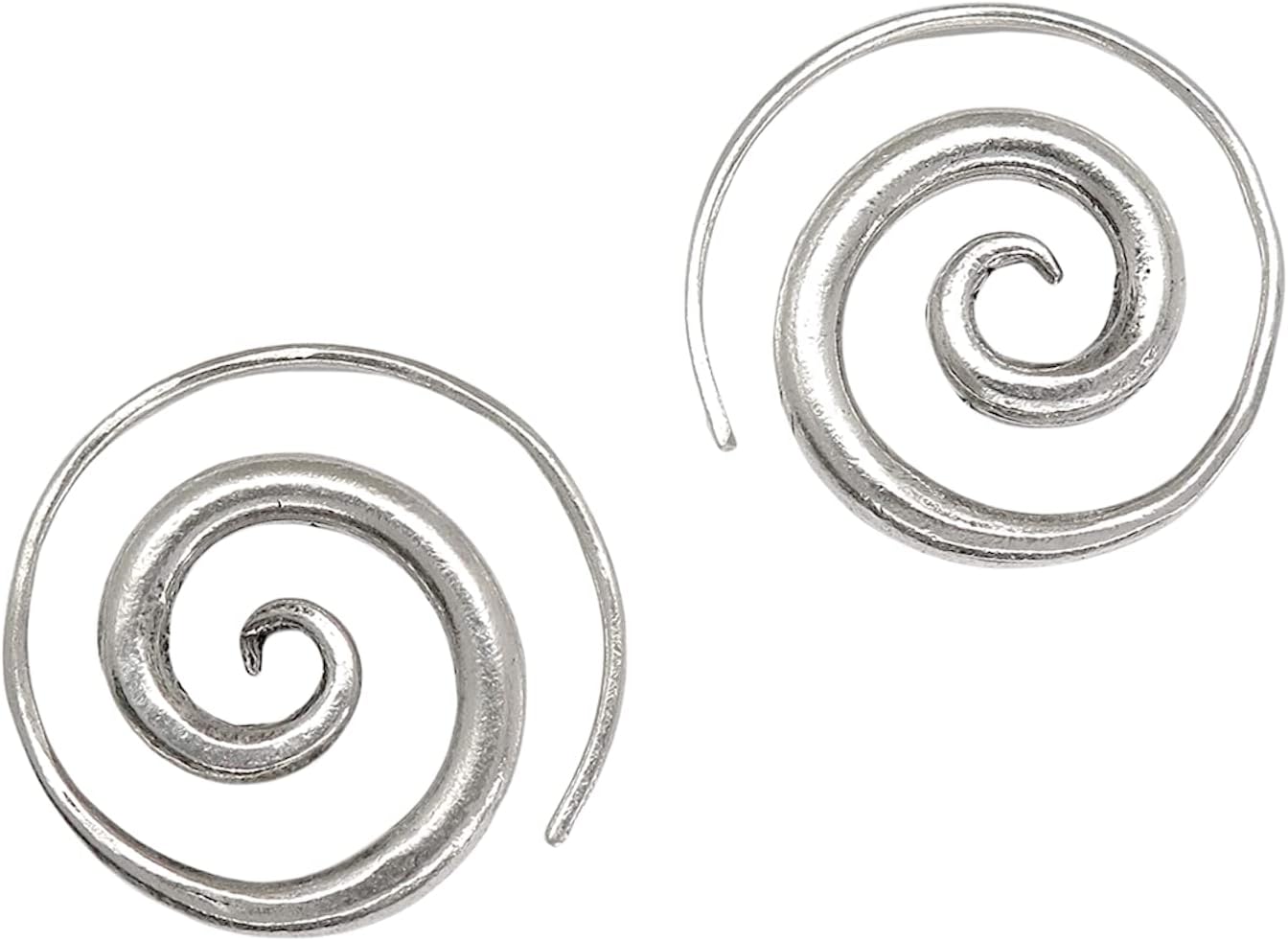 Sterling Silver Simple Spiral Earrings for Minimalist Style
