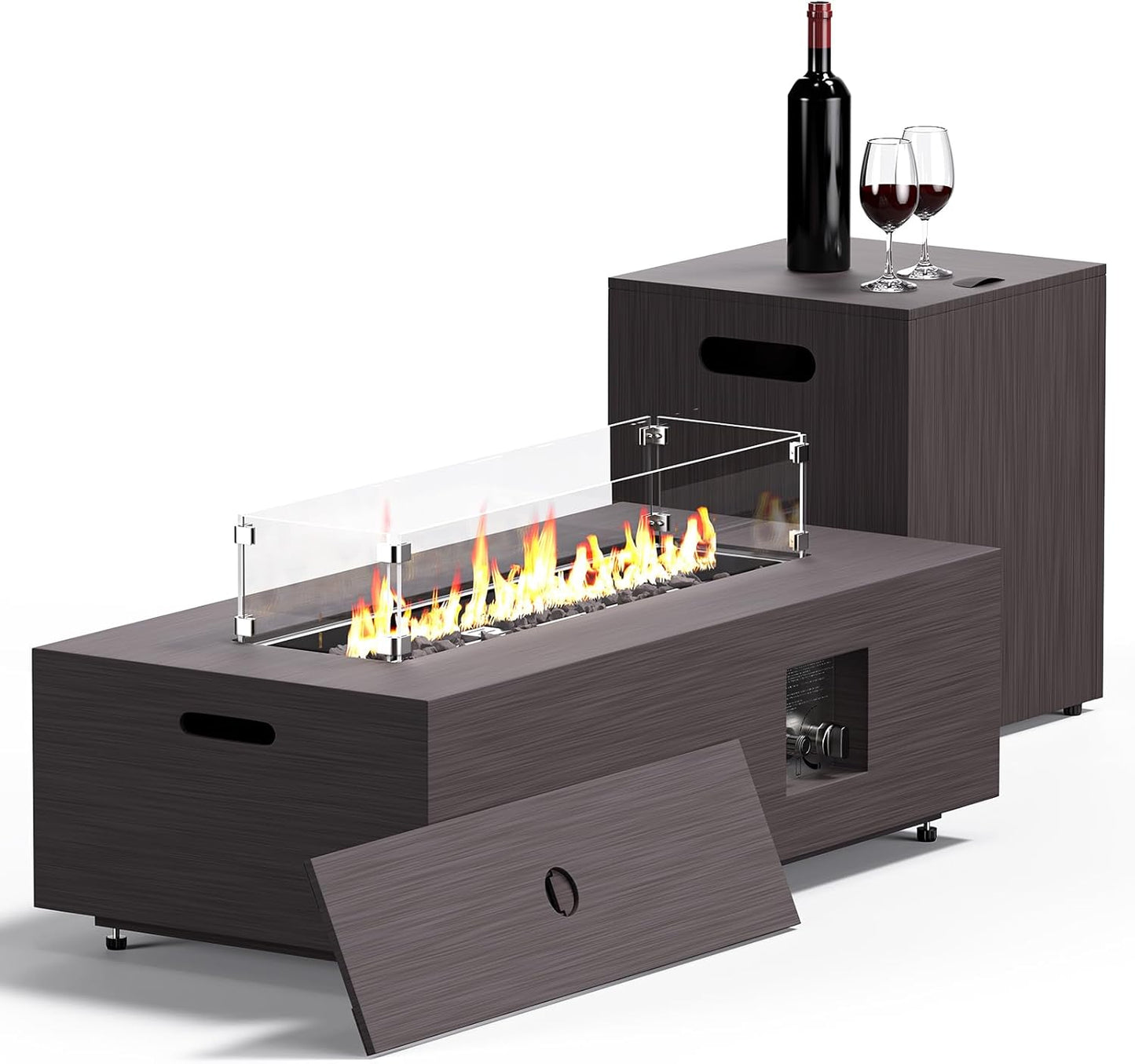 42 Rectangular Fire Pit Table with 50,000 BTU for Outdoor Fun