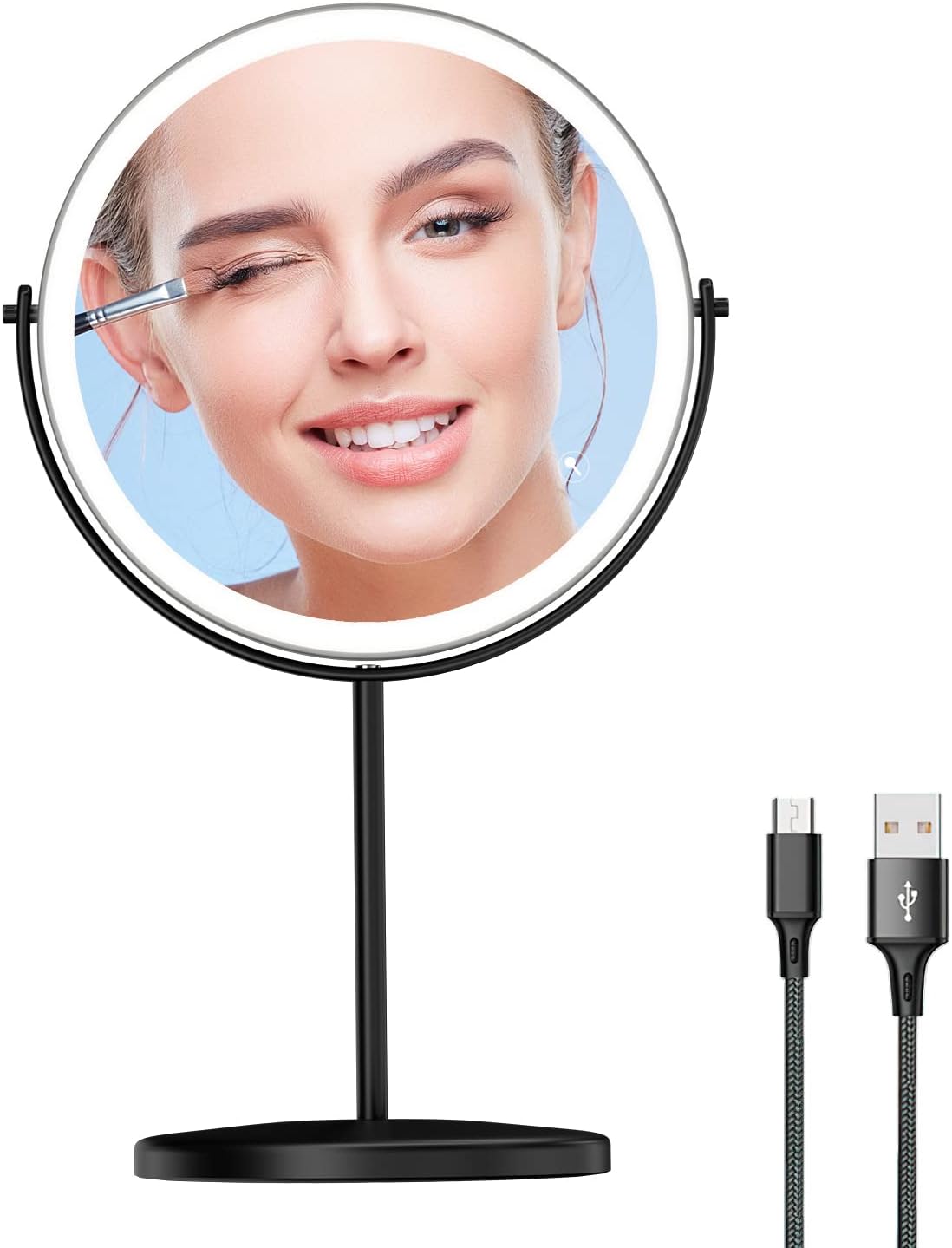 8 Lighted Makeup Mirror with 1X 10X Magnification for Perfect Makeup