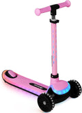 3-Wheel Light-Up Kids Scooter, 20 Light Patterns - Adjustable
