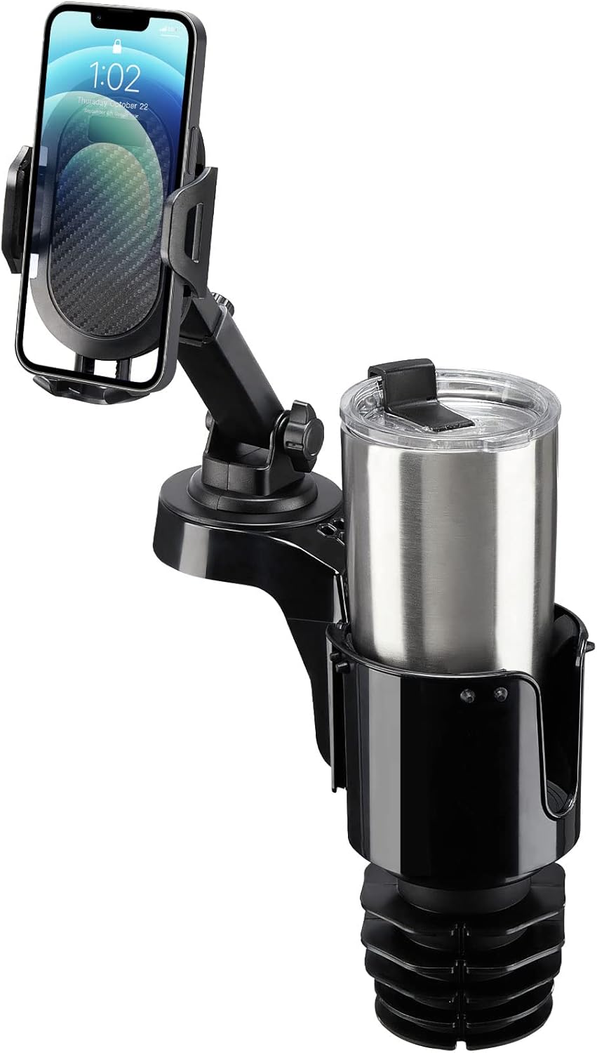JOYTUTUS Car Cup Holder Phone Mount - 360 Rotation for All Smartphones