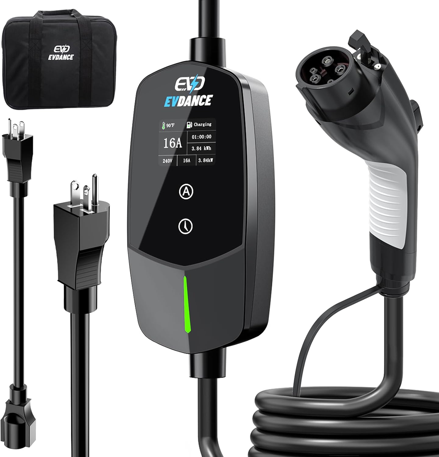 16A Level 1&2 EV Charger with 25FT Cable for Home Charging