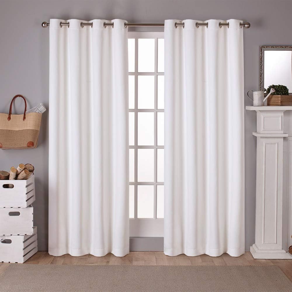 Sateen Twill Woven Room Darkening Blackout Curtain Panels Pair