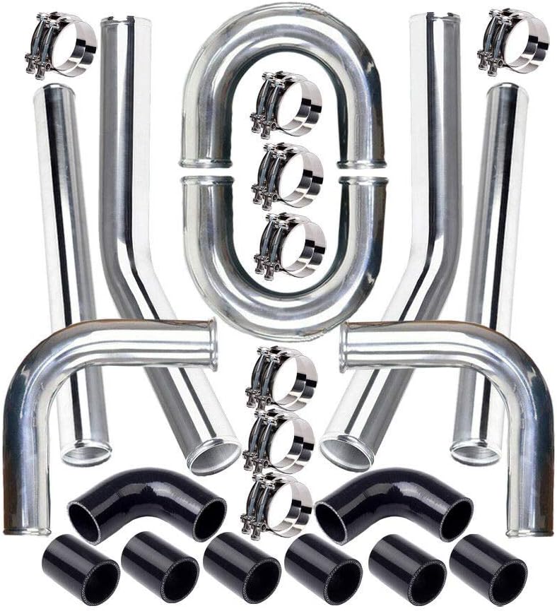MOOSUN Universal 3 Inch Aluminum Intercooler Piping U-Pipe Kit