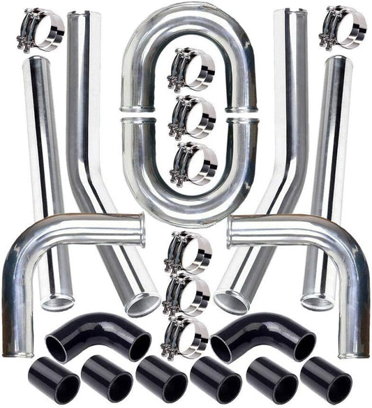 MOOSUN Universal 3 Inch Aluminum Intercooler Piping U-Pipe Kit