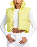 Fuinloth Women's Padded Vest Cropped High Collar - Lightweight Warmth