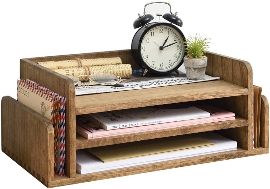 5-Tray Dark Brown Desk Organizer by KIRIGEN