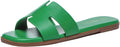 Rihero Women's Dressy Flat Sandals Comfortable Leather Slides - Chic
