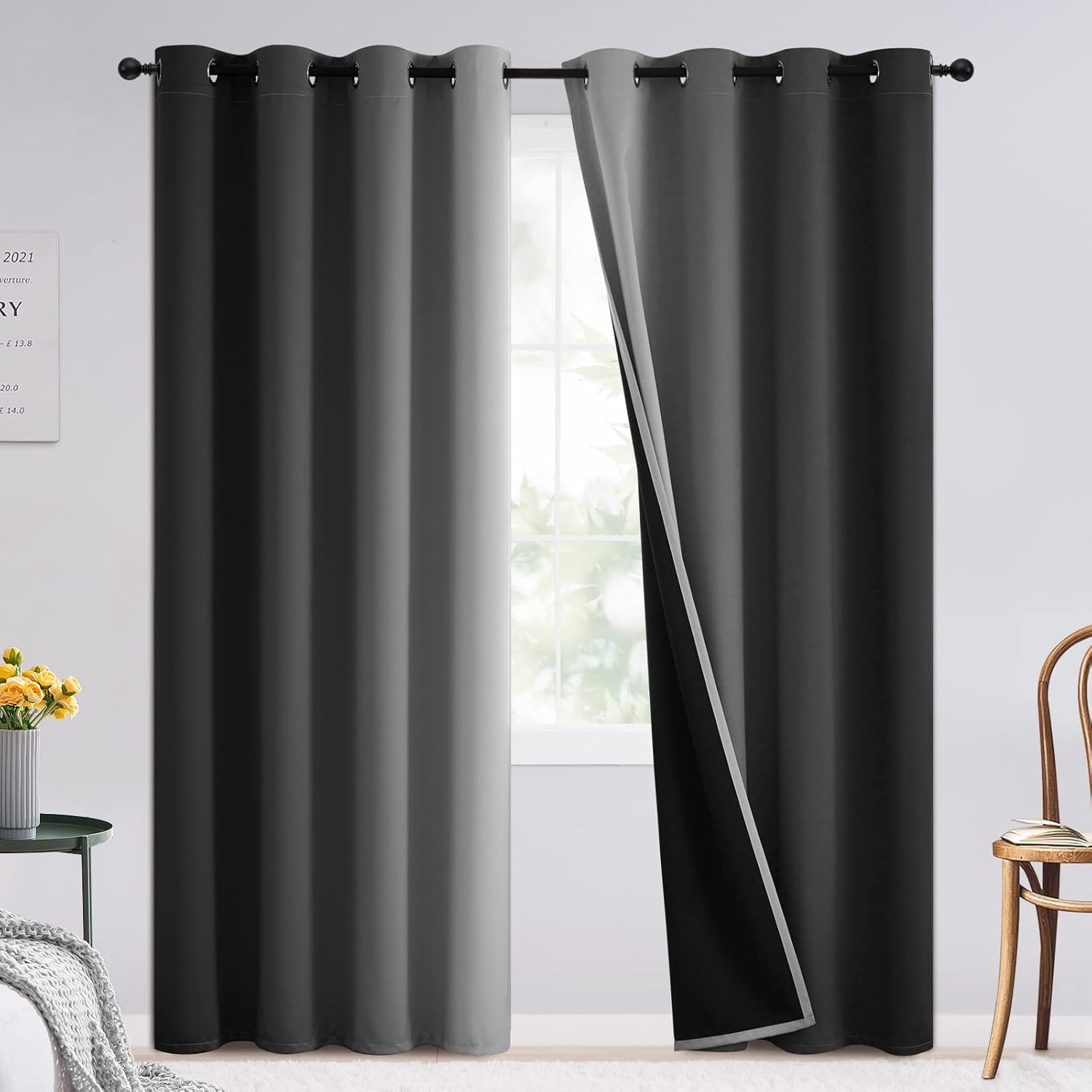 SimpleHome Blackout Curtains Ombre for Living Room and Bedroom