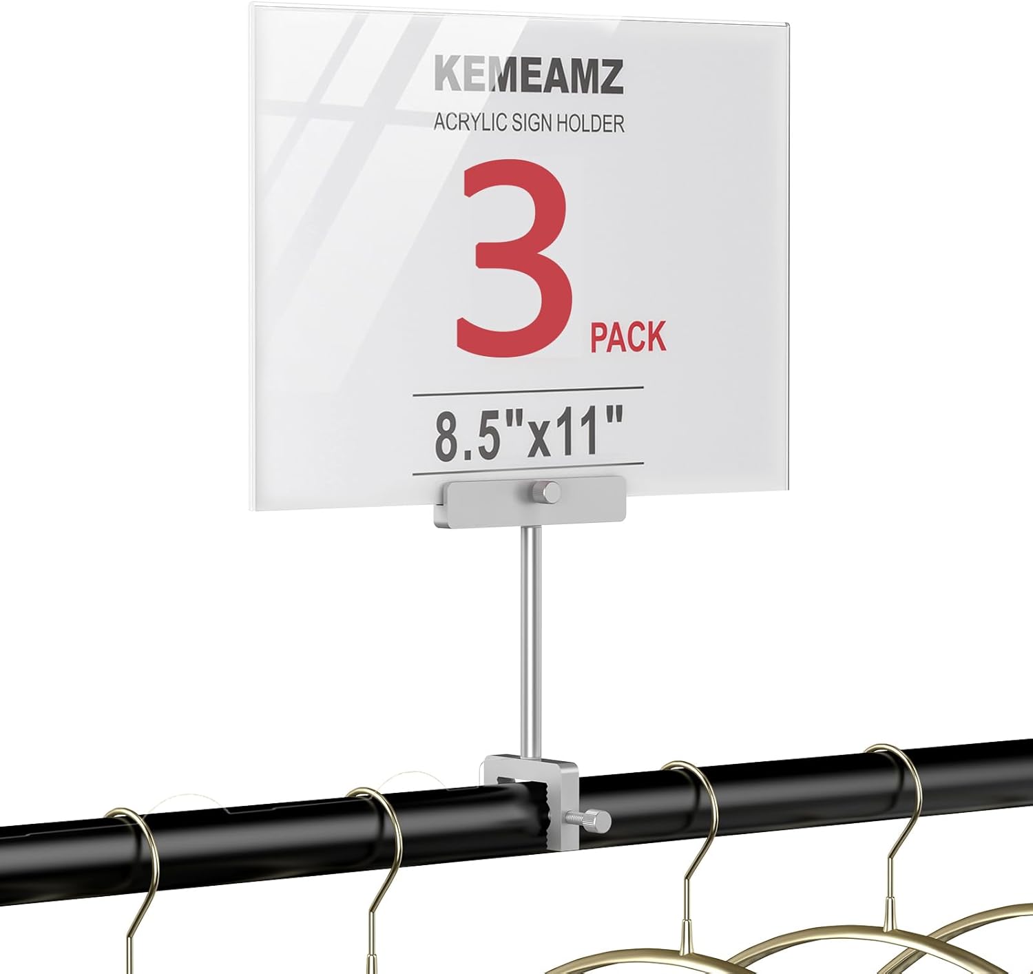 Aluminum Alloy Sign Holder Clamp with Acrylic Frame for Displays