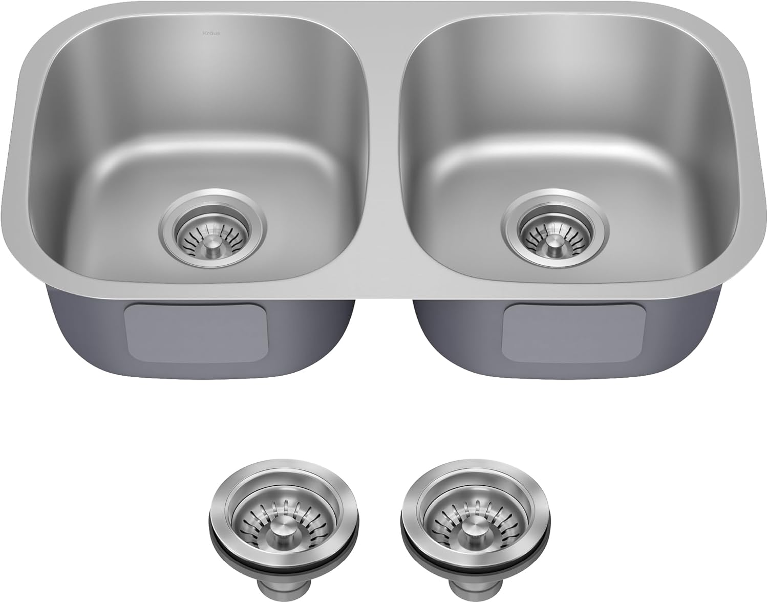 KRAUS Premier 32-inch Undermount Double Bowl Stainless Steel Sink