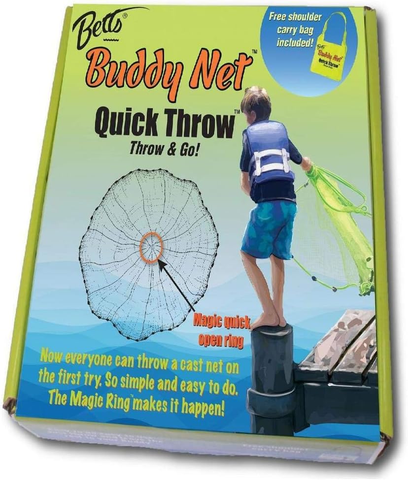 Betts CH35-I-EZ Buddy Throw Net: Easy 3' Chartreuse Casting