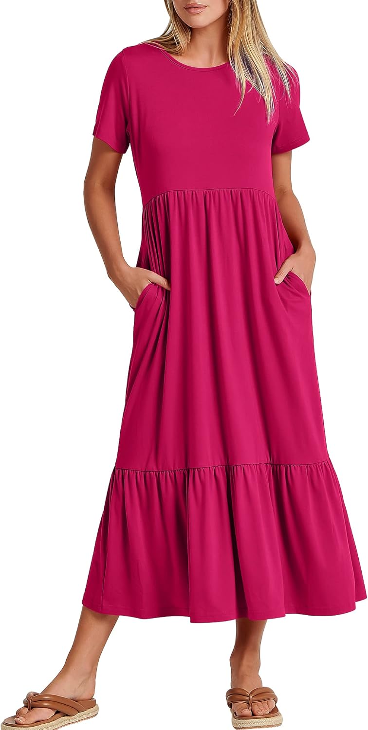 ANRABESS Womens Casual Maxi Dress for Summer Beach Travel