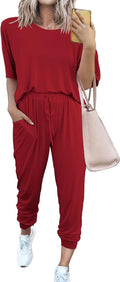 Women's Two Piece Sets Jogger Pants Lounge Outfits - Comfortable 4-6