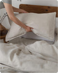XZ XIFA Linen Pillowcases King - Natural Washed French Flax