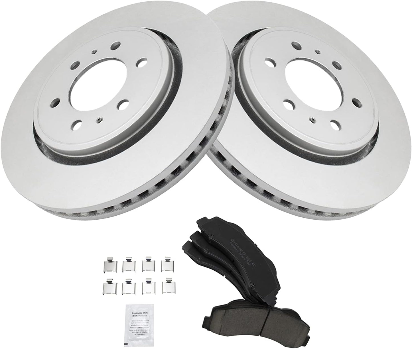TRQ Front Brake Pad & Rotor Kit for 2010-2017 Ford Vehicles