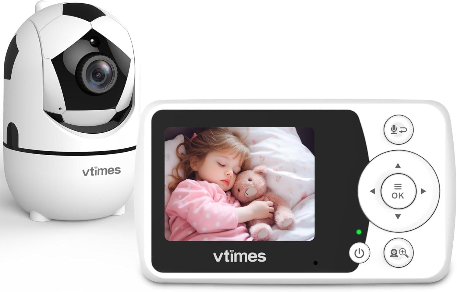 VTimes Baby Monitor: Clear Night Vision, 2-Way Audio, 1000ft Range