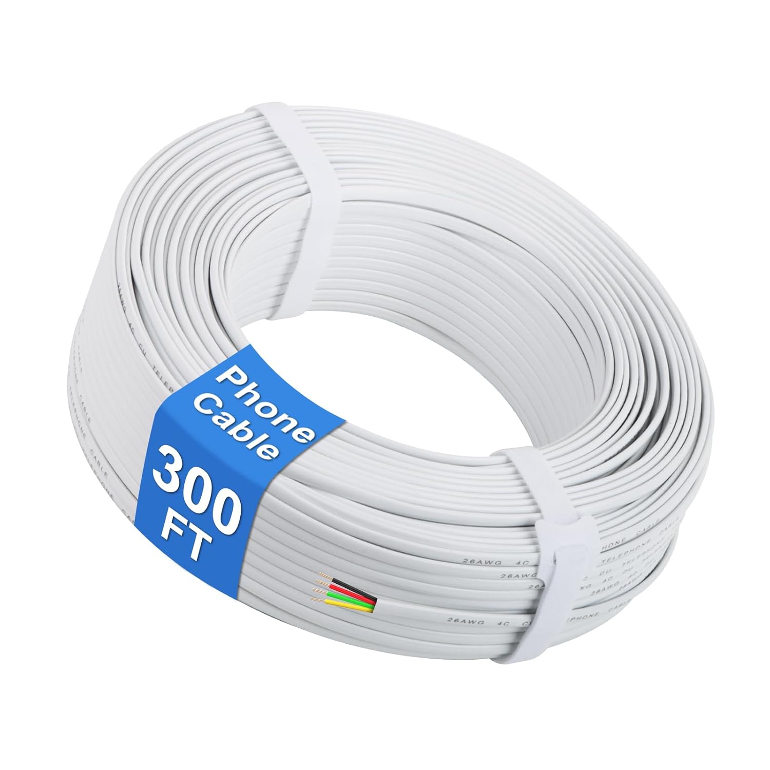 Uvital 300FT Telephone Extension Cord with 4-Core Copper Wire
