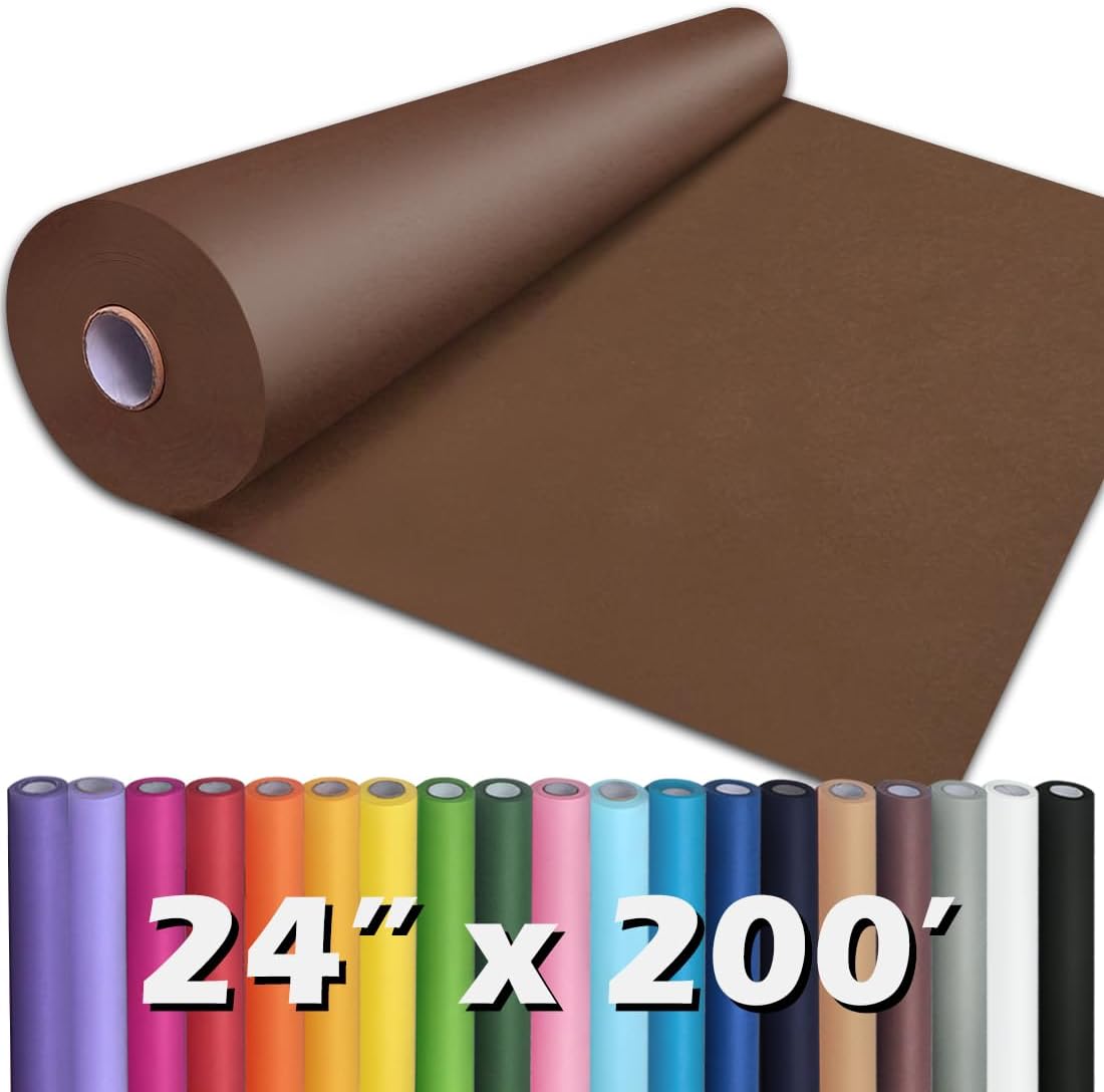 PerkHomy 24in x 200ft Coffee Kraft Paper Roll for Crafting Needs