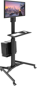 Mobile Computer Cart Mobile Desk with Monitor Mount up to 32in