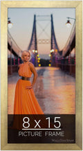 wallsthatspeak 8x15 Gold Picture Frame for Posters and Photos