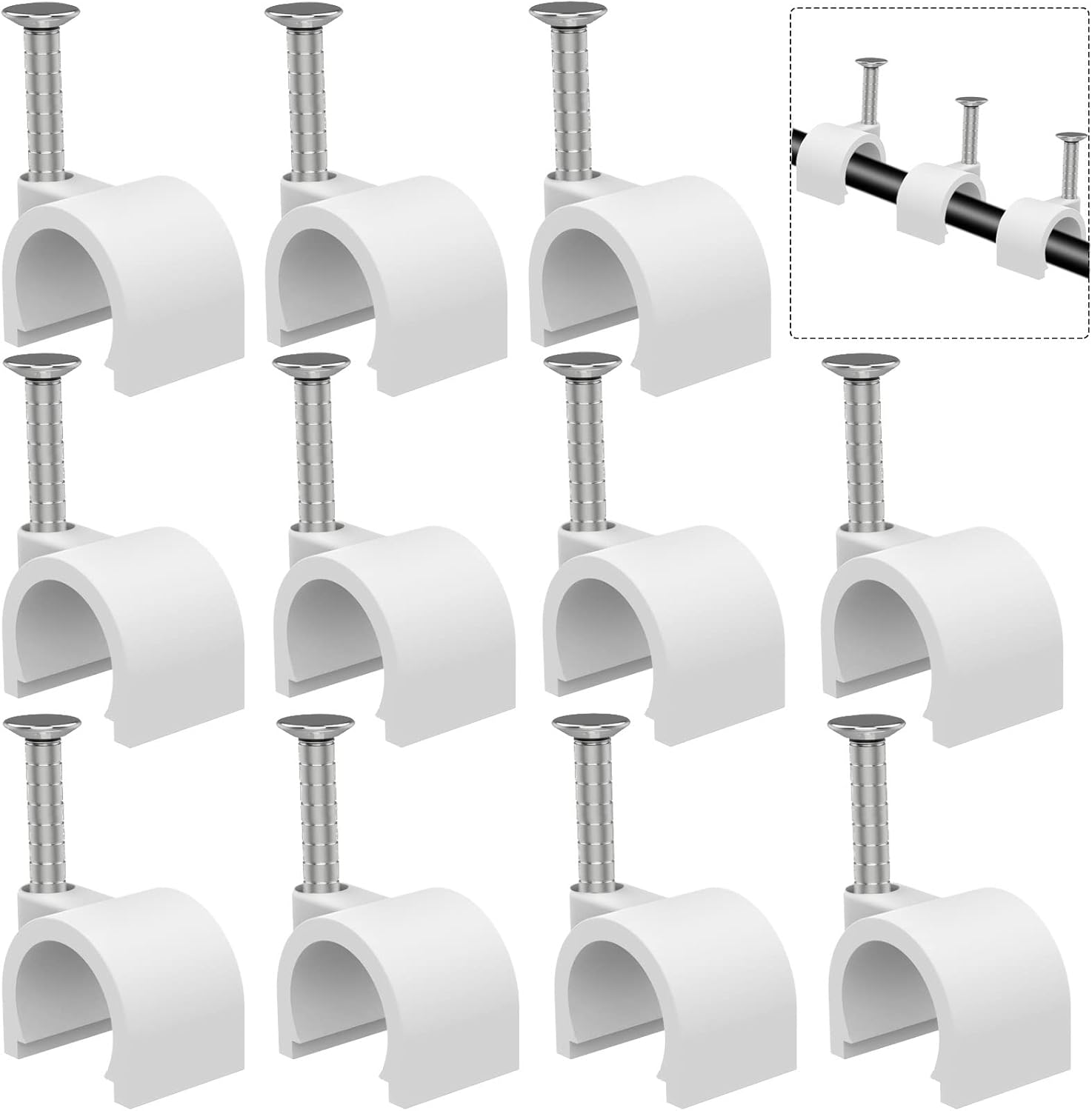 Easytle Cable Clips 100 Pcs - Organize Cords Easily!
