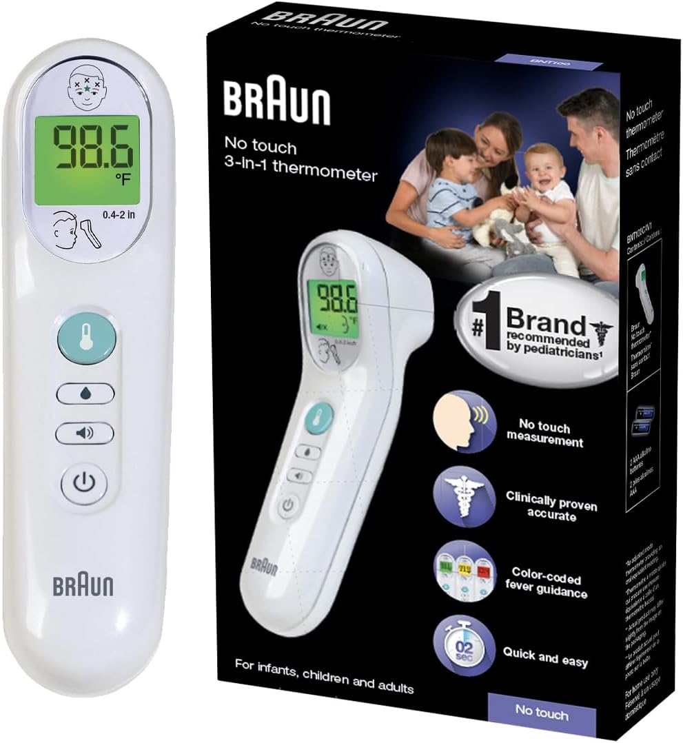 Braun No Touch 3-in-1 Thermometer for Accurate Temperature Readings