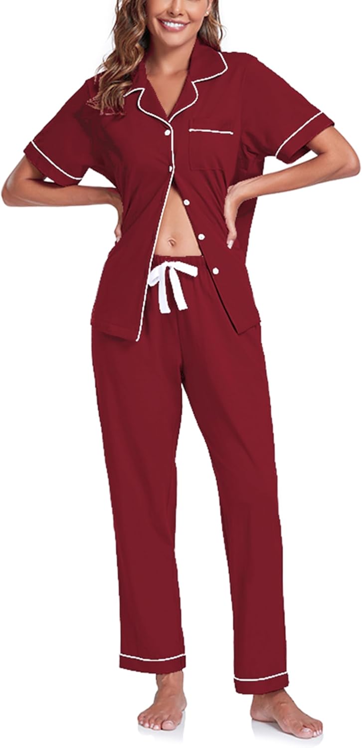 COLORFULLEAF Women's Cotton Pajama Set for Ultimate Comfort