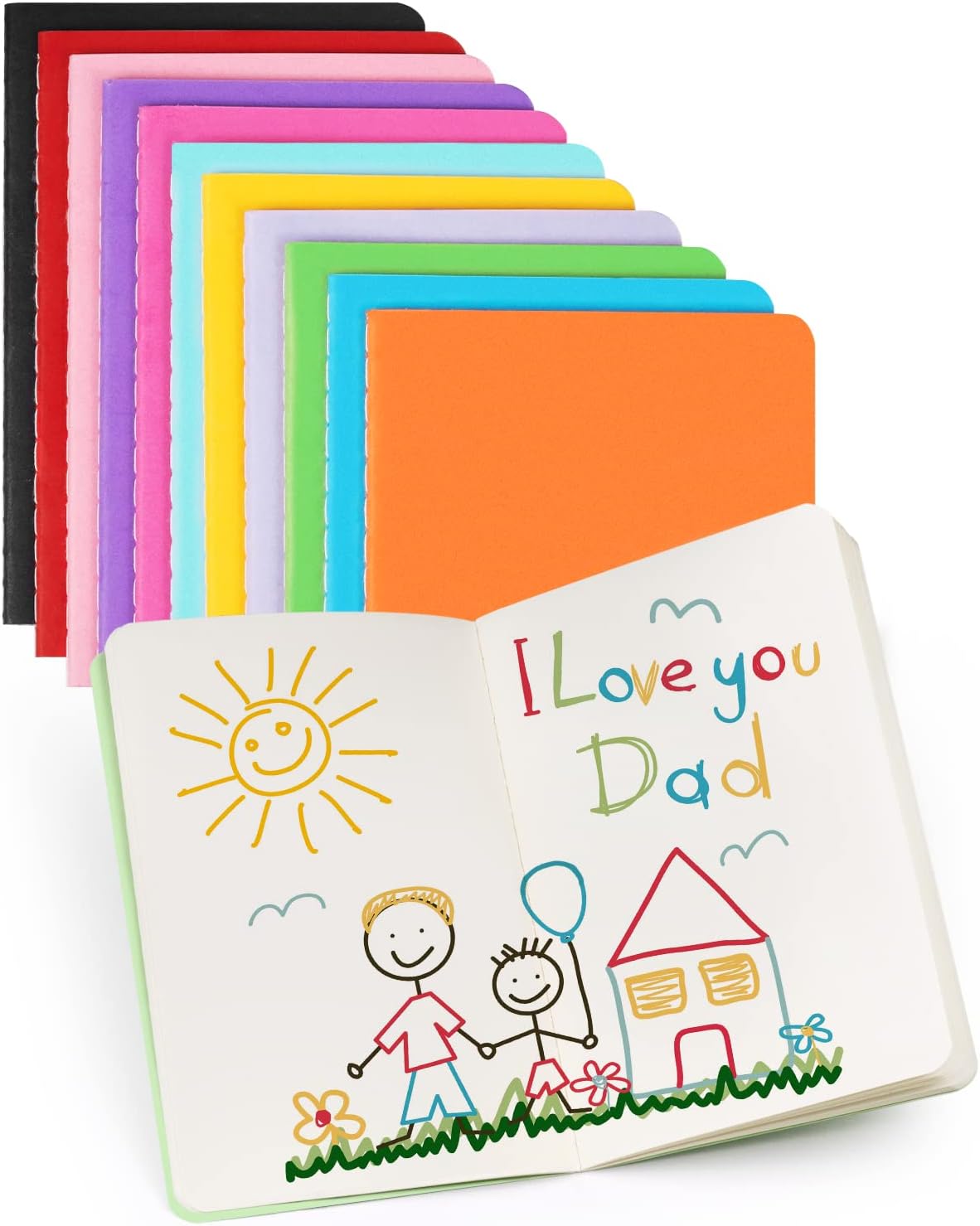 Gwybkq Mini Notepads 12-Pack - Pocket-Sized Drawing Journals for Kids