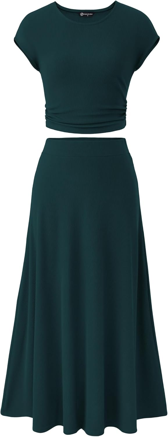 PRETTYGARDEN Two Piece Skirt Set for Women - Stylish Comfort