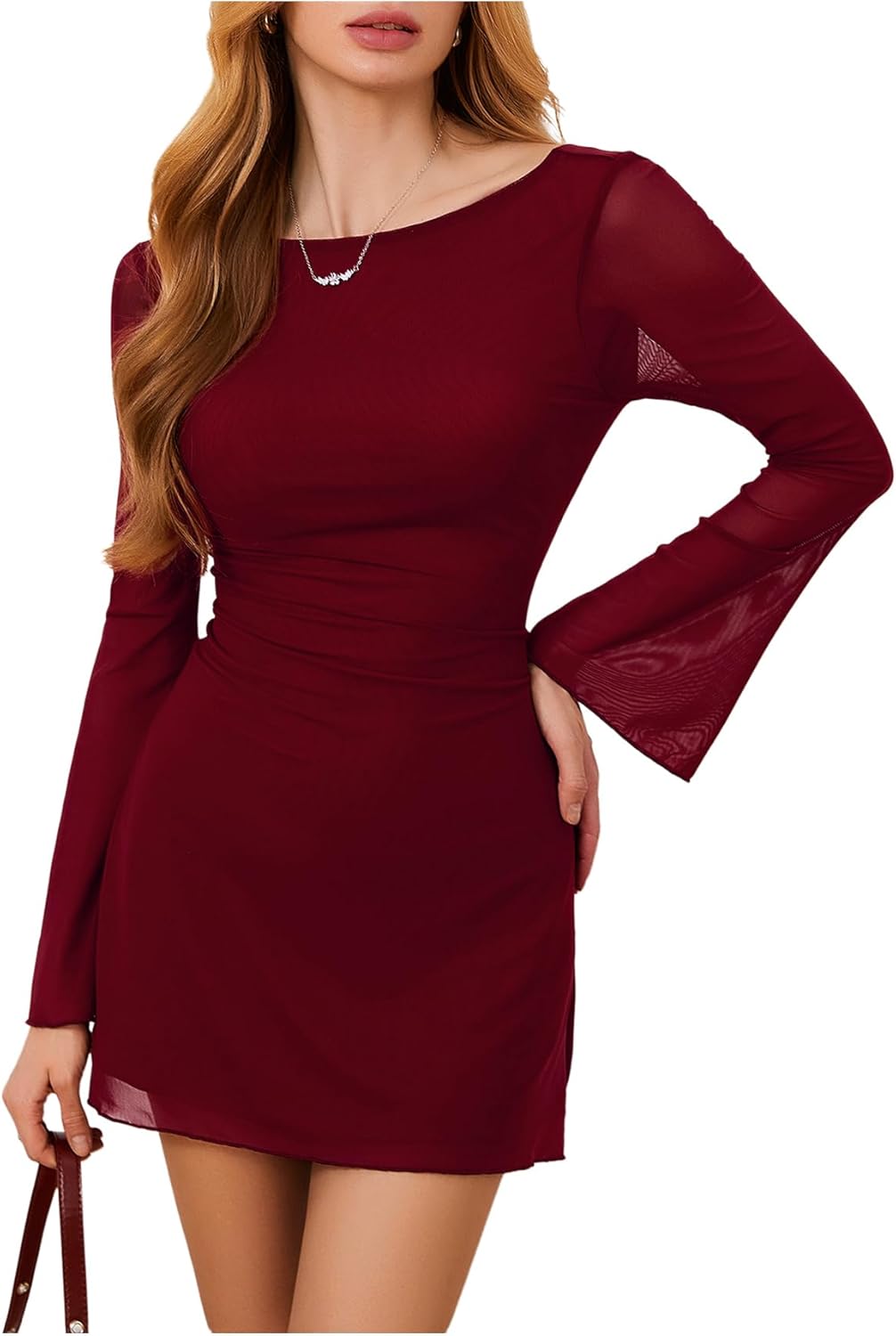 Leopard Print Dress for Women - Backless Mesh Mini Style