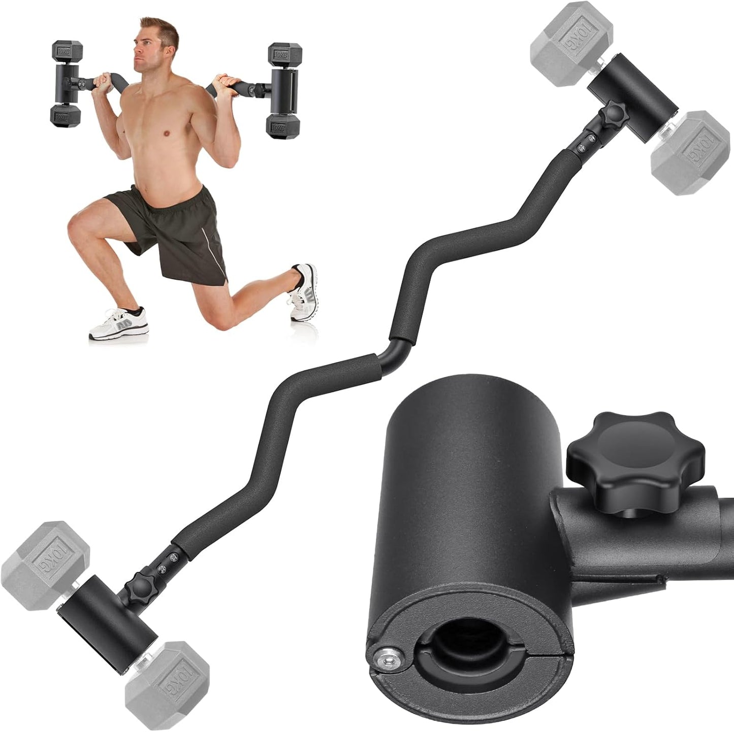 Kipika Adjustable Dumbbell to Barbell Converter for Home Gym
