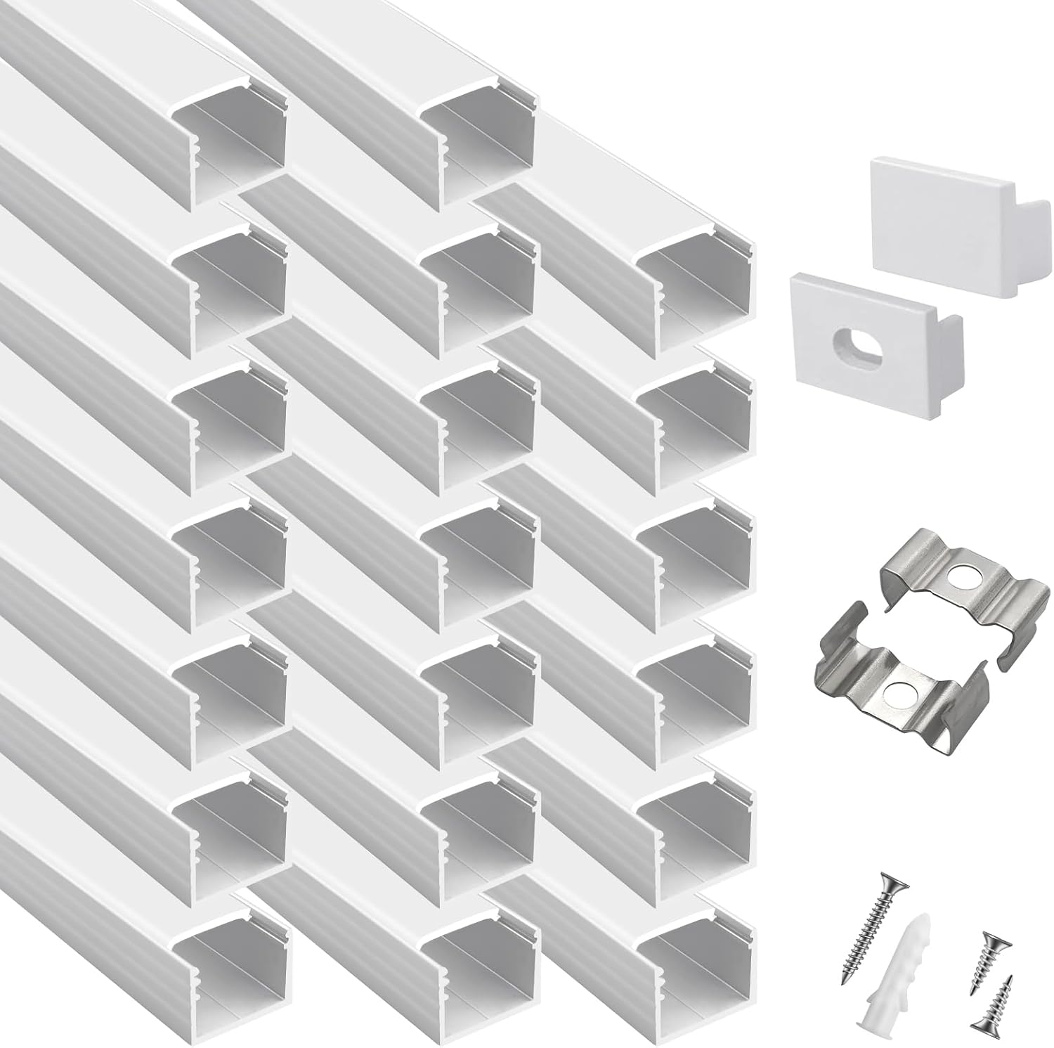 20-Pack 6.6ft Plus-Size U Shape LED Aluminum Channel System