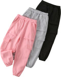 Girls' 3 Pcs Letter Graphic Print Sweatpants for Active Kids
