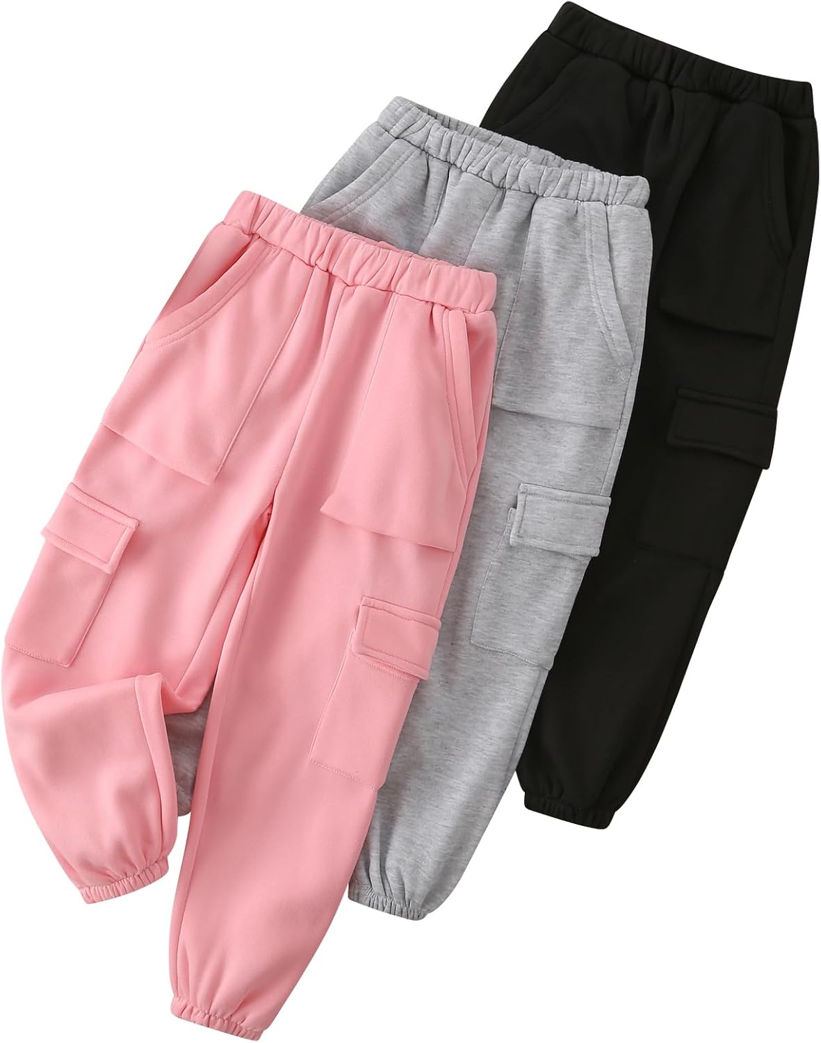 Girls' 3 Pcs Letter Graphic Print Sweatpants for Active Kids
