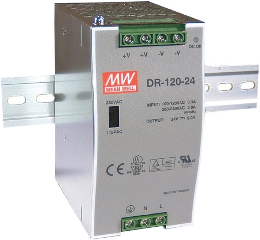 MW Mean Well DR-120-24 24V 5A Industrial DIN RAIL Power Supply