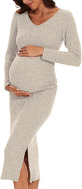 Long Sleeve Maternity Sweater Dress for Fall Winter - Soft