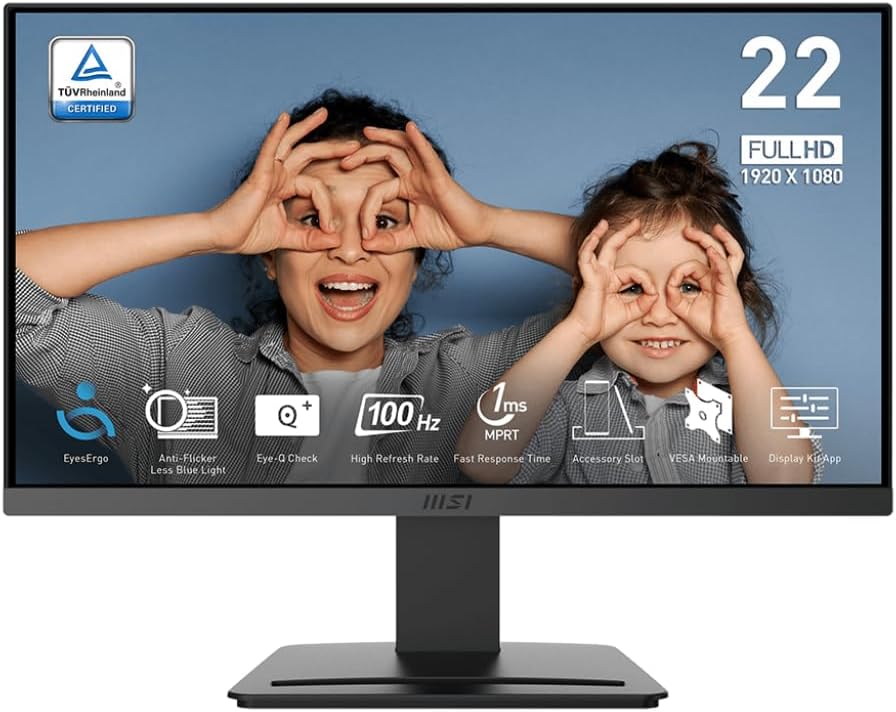MSI PRO MP223 E2 22 FHD Monitor: 100Hz, 1ms Response Time