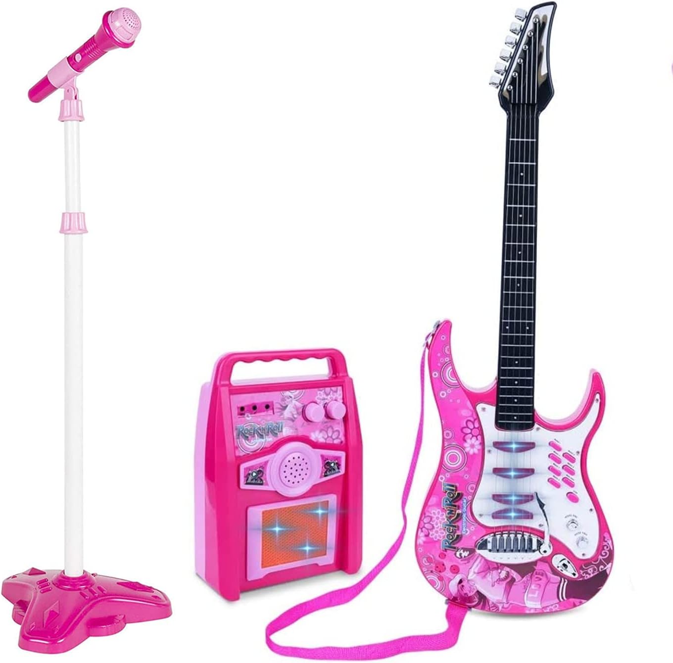 Kids Electric Guitar & Microphone Set - Musical Fun!